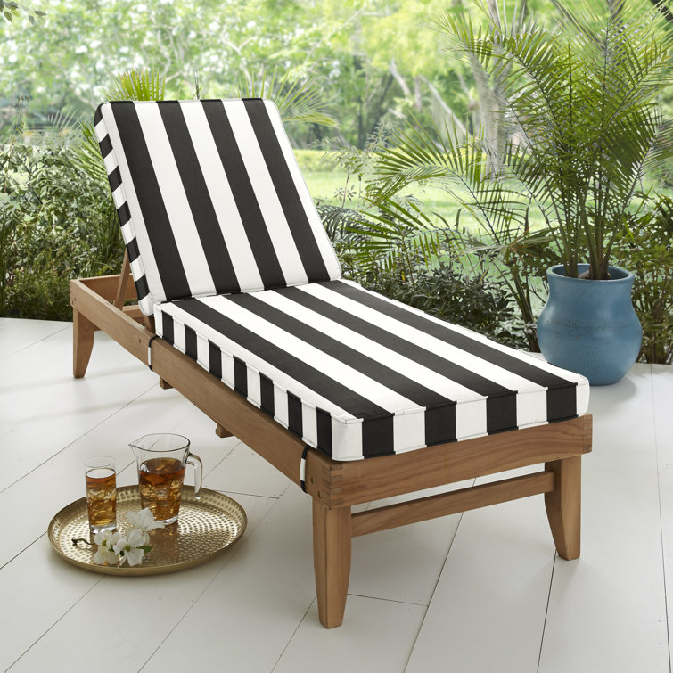 Black and white online striped chaise lounge cushions